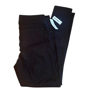 Old Navy Rockstar Mid-rise Black Jeans NEW Wide Elastic Waist Size 12 Grunge - Picture 1 of 9