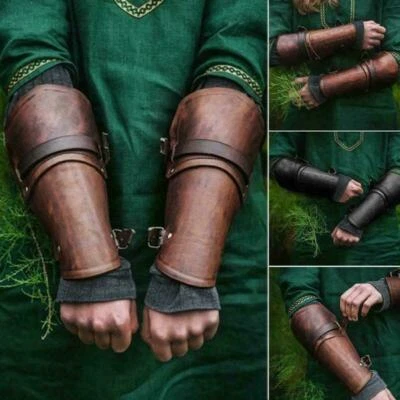 Leather Bracer Arm Guard Armor Steampunk Punk Style Armband Archery New - Image 1 of 4