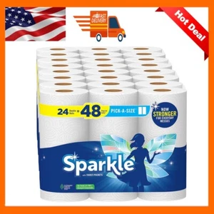 Kitchen Household Clean Up Paper Towels Bulk 24 Double Rolls = 48 Regular Rolls - Picture 1 of 6
