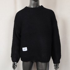 WTAPS MEDIEVAL ACRYLIC KNIT SWEATER IN BLACK SIZE 02/M