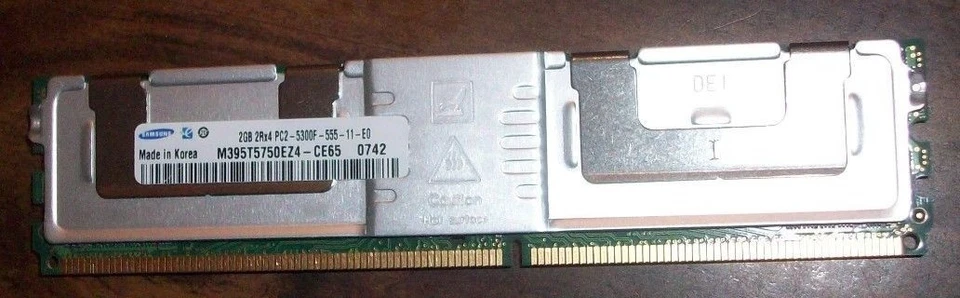 2-2GB Samsung 2RX4  PC2-5300F-555-11-E0 M395T5750EZ4-CE65 - Image 1 of 1