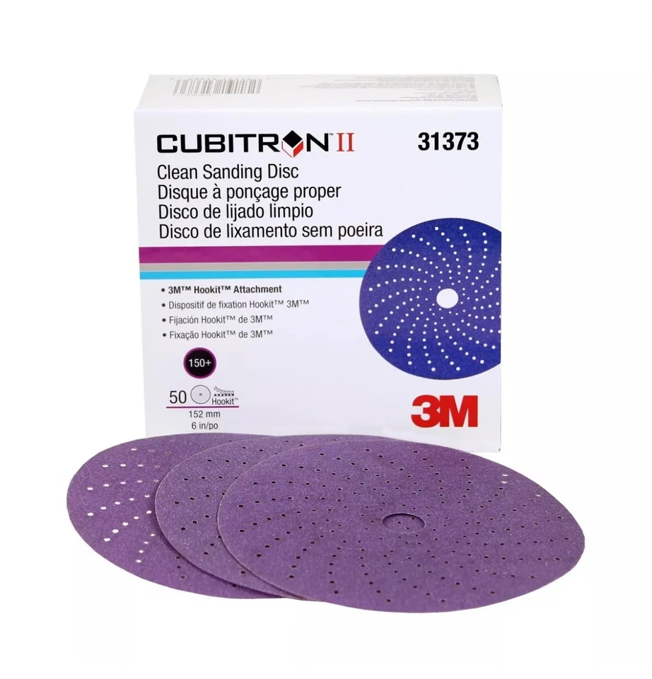 3M 31373 Cubitron II Hookit Arena Limpia Lijado Abrasivo 6” 150 Grano 50 Disco NUEVO Foto 1 de 1