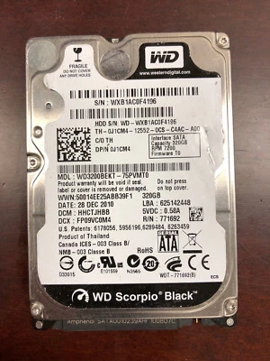Dell J1CM4 Western Digital WD3200BEKT 320GB 7200RPM 2.5" SATA HDD - Image 1 of 2