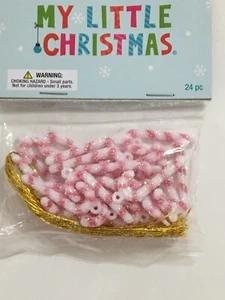 MY LITTLE CHRISTMAS 1 INCH MINI CANDY CANE ORNAMENTS 24 PACK - Picture 1 of 1