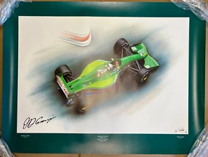 Andrea de Cesaris F1 Jordan 191 Monaco Grand Prix Wayne Vickery Art Print - Picture 1 of 4