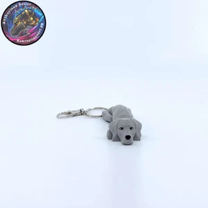 Weimaraner Dog Keychain Zipper Pull Flexi Fidget Cute Puppy Articulating 3D - Picture 1 of 7