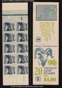 1982 Bighorn Sheep booklet Sc BK142 20c plate number 12 (2 Sc 1949a panes) - Picture 1 of 1