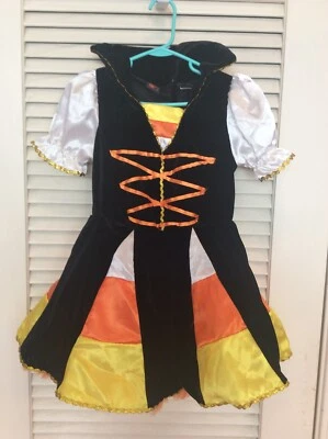 Caramelo Maíz Bruja Tutú Crinolina Vestido Halloween Disfraz Niñas 6x Terciopelo/Satén Foto 1 de 4