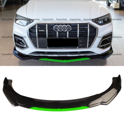 For Audi Q3 Q5 Q7 Universal Front Bumper Lip Spoiler Splitter Gloss Black Green - Изображение 1 из 4