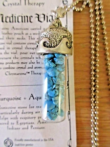 CRYSTAL HEALING THERAPY VIAL TURQUOISE (AQUARIUS) EX SHOP STOCK - Picture 1 of 6