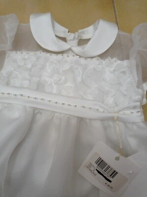 Abito vestito Cerimonia Battesimo Neonata, nuovo con etichetta Estivo 9 Mesi   - Immagine 1 di 4