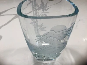Perry Coyle Oriental Fan Lady Etched Vase - Picture 1 of 3