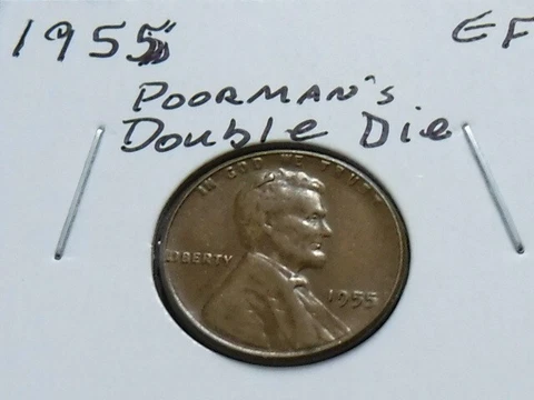 1955/5 Lincoln Wheat Cent - Poorman's Double Die! Cover