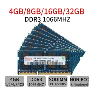 32GB 16GB 8GB 4GB PC3-8500S DDR3 1066mhz sodimm Laptop Memoria RAM per Hynix IT - Picture 1 of 17