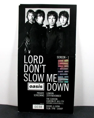 Oasis LORD DON'T SLOW ME DOWN, Private Screening Pass, London 20-Nov-2006 Unused - Image 1 of 4