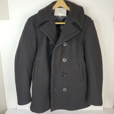 US Navy Peacoat Men's Size 42 M/L - Black - Image 1 of 4