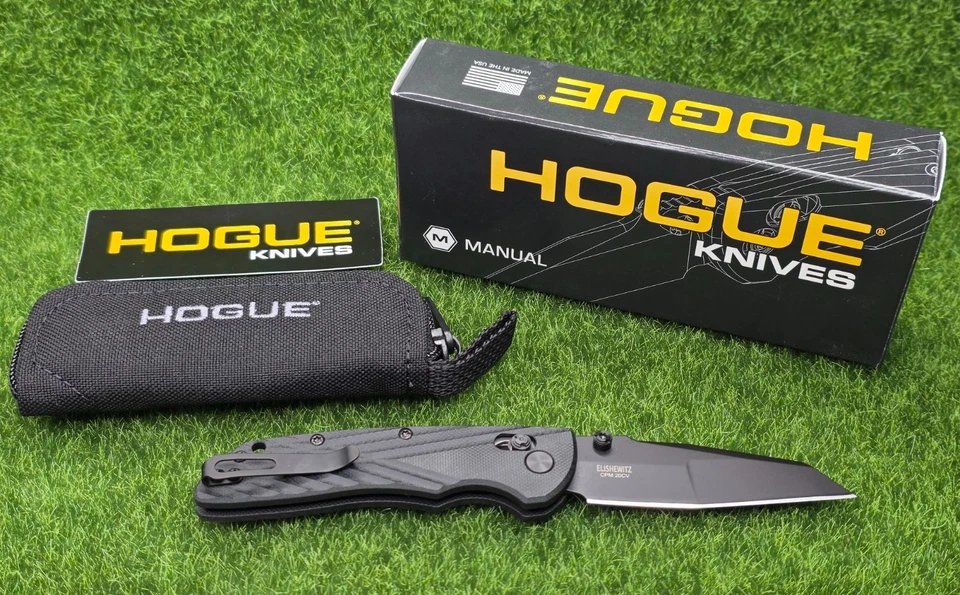 Navaja de Bolsillo Hogue Deka 3.25" Plegable EDC Wharncliffe Hoja Negra, G10 - 24266 Foto 1 de 4