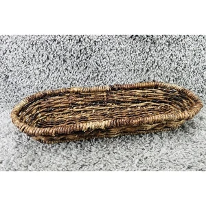 Wicker Bread Basket Oval Brown 14inX4.5inX2in Home Any Room Decoration - Picture 1 of 12