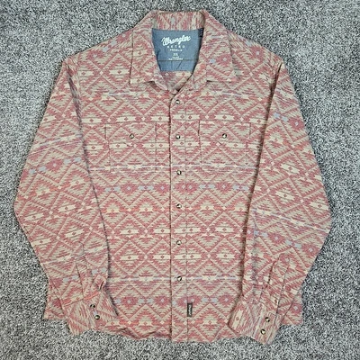 Wrangler Retro Premium Flannel Shirt Mens XXL Southwest Aztec Pearl Snap Shacket - Image 1 of 4