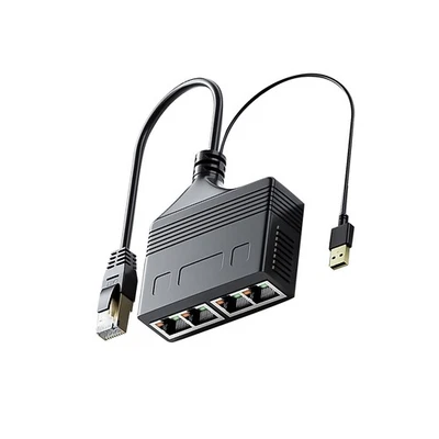1000Mbps 1 IN 4 OUT RJ45 Ethernet Cable LAN Network Internet Splitter Adapter - Image 1 of 4