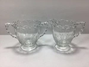U43 Vintage Antique Beautiful Etched Glass Sugar Bowl With Double Handles - Picture 1 of 19