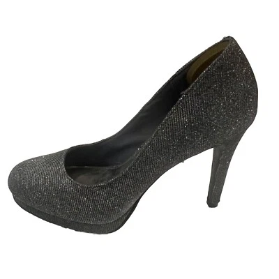 Zapatos de tacón Fioni Night para mujer talla 9,5 plateados brillantes de noche boda formales Foto 1 de 4