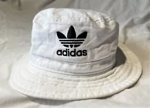 Adidas Fischerhut LOGO Erwachsene Einheitsgröße weiß Baumwolle Aeroready Outdoor Y2K - Bild 1 von 8