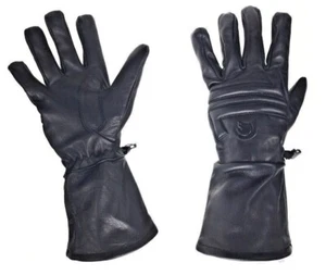 Men’s Premium Genuine Leather Gloves Gauntlets Motorcycle S M L XL 2XL 3XL - Picture 1 of 11