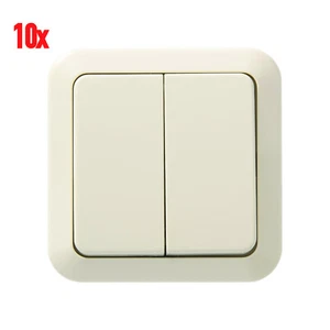 10x Serienschalter Unterputz Creme Weiß UP Cremeweiß  Serien Doppel Schalter - Bild 1 von 2