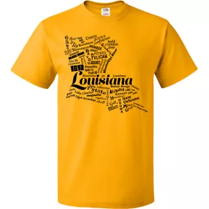 Inktastic Louisiana Word Salad T-Shirt State Home Pelican Saints New Orleans - Picture 1 of 4