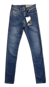 Diesel D-Roisin Super Skinny Regular Waist Jeans Women Size 24 L32 Blue NEW Tags - Picture 1 of 11