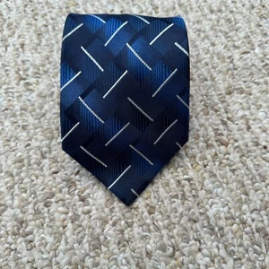Pierre Cardin Silk Men’s Necktie Blue Navy White 4 x 58 - Picture 1 of 9
