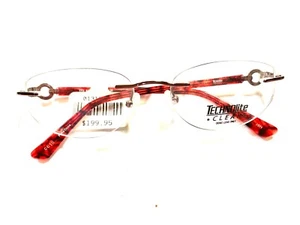 Technolite Eyeglasses Frames TFD 6003 BU Burgundy Red Tortoise Rimless 51-17-130 - Afbeelding 1 van 2