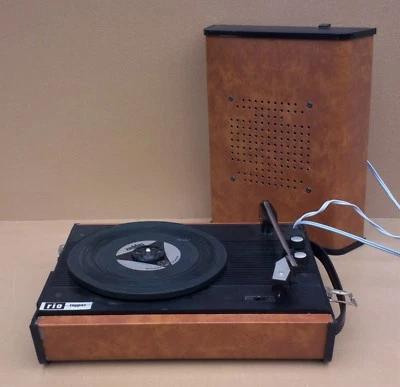 Tourne disques TEPPAZ RIO vintage marron valise pour vinyle ancien MARCHE vidéo - Photo 1/4