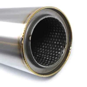 Universal 4" OD Round Exhaust Silencer Resonator Muffler Rear Back Mid Box - Picture 1 of 4