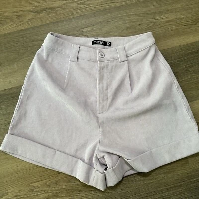Nasty Gal Shorts Size 4 Lilac Purple Cuff Hem Corduroy High Waist - Image 1 of 4