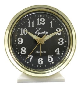 12020 Equity by La Crosse Wind-Up Bell Brass Metal Case Analog Alarm Clock - Picture 1 of 5