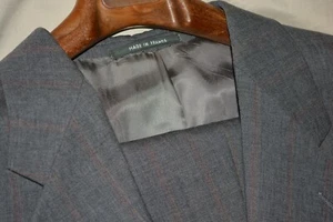 The Custom Shop NYC Custom Pure Wool Gray Stripe Suit 48S 42W France - Picture 1 of 24