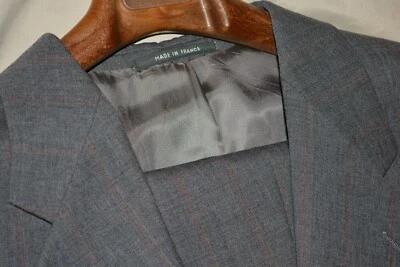 Traje a Rayas Gris Lana Pura Personalizado The Custom Shop NYC 48S 42W Francia Foto 1 de 4