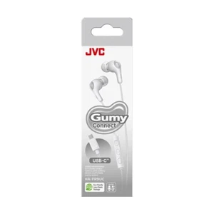 JVC Gumy Connect USB-C kabelgebundene Ohrhörer Kopfhörer, verzögerungsfrei, weiß HA-FR9UC MIKROFON - Bild 1 von 3