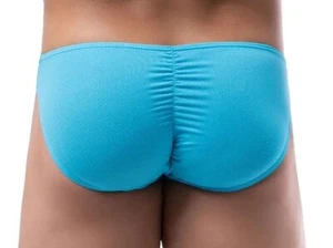 New Men's Sexy Blue Butt Defining Tan Thru Bikini Brief w/ Contoured Pouch - Gay - Picture 1 of 19