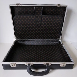 Maletín vintage negro Savoy forrado con compartimento superior 17"×12"×4" - Imagen 1 de 12