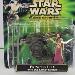 Hasbro 2001 Star Wars POTJ Power Jedi Princess Leia Sail Barge Cannon Figur NOS - Bild 1 von 8