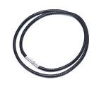 Black Wax Leather Cord Stainless Steel Rotary Clasp Necklace Choker Rope Jyen Sf