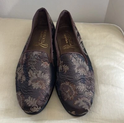Mocasines Planos Aerosoles Marrón Cobre Floral Brocado NUEVO Talla 7 Foto 1 de 4