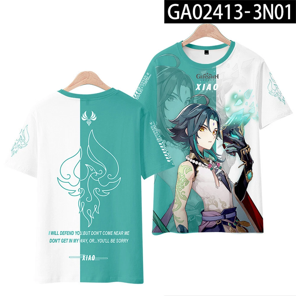 Camiseta Anime Genshin Impact Xiao Otaku Harajuku Dibujos Animados Manga Corta Regalo Foto 1 de 1