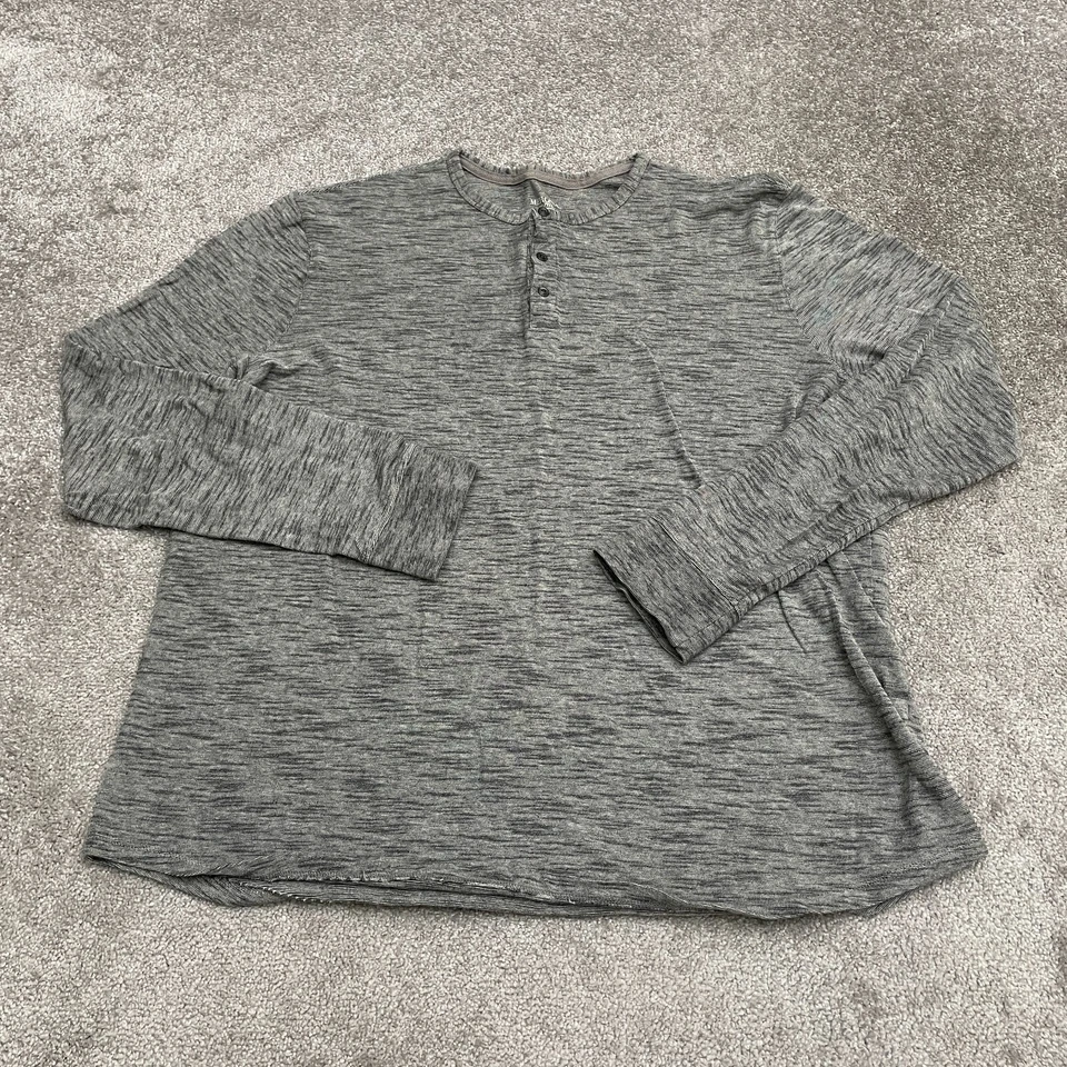 Camisa Merona Henley Para Hombres XXL Gris Manga Larga Algodón Informal Exterior Elástica Top Foto 1 de 4