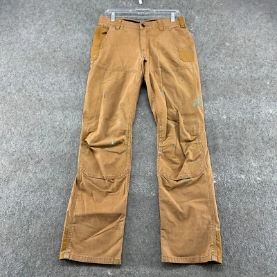Брюки мужские Carhartt 30x32 коричневые желтовато-коричневые плотник рипстоп свободного покроя прочные гибкие - Изображение 1 из 4