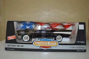 ERTL American Muscle Black 1957 Chevrolet Bel-Air convertible 1:18 scale Diecast - Picture 1 of 13