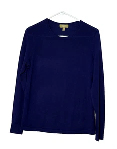 Suéter Charter Club Luxury Talla M Lana Merino Cuello Redondo Púrpura Profundo Delgado - Imagen 1 de 6